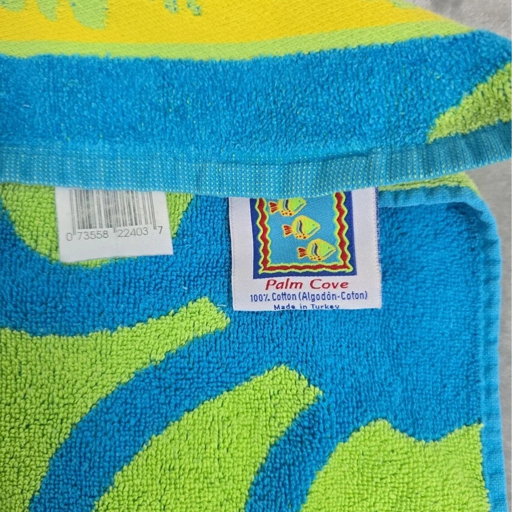 Palm Cove VTG Crab Thick Plush Beach Towel 100% Cotton ~33x63